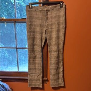 Plaid Straight-Leg Pants